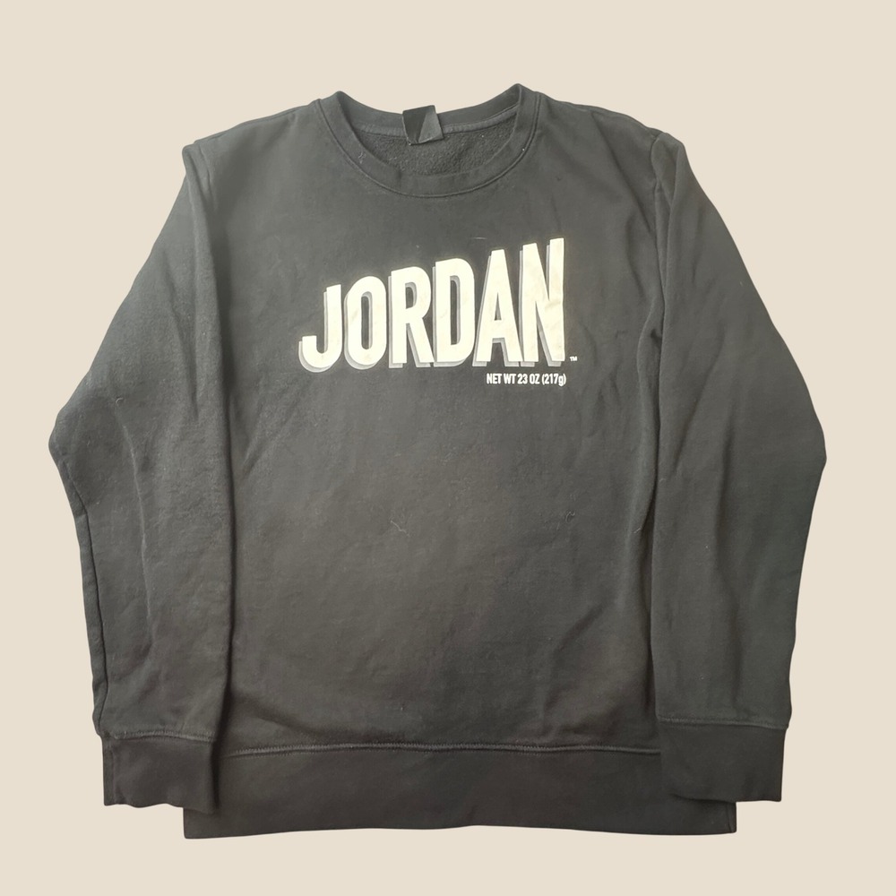 Jordan Sweatshirt Boys XL C328-023 Black Graphic Basketball Pullover Kids